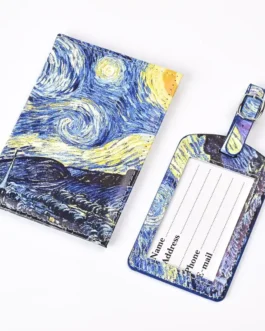 Galaxy Print Passport Case With Luggage Tag