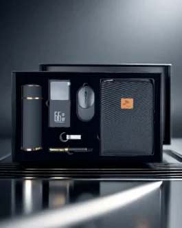 Office Gift Set Portfolio Notebook with Power Bank USB Pen Thermoses